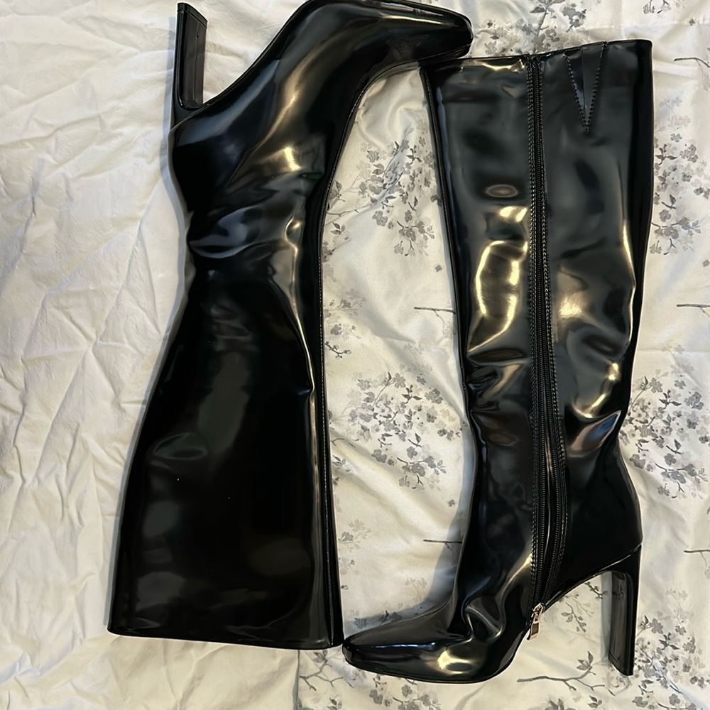 Never worn VICI patent faux leather boots